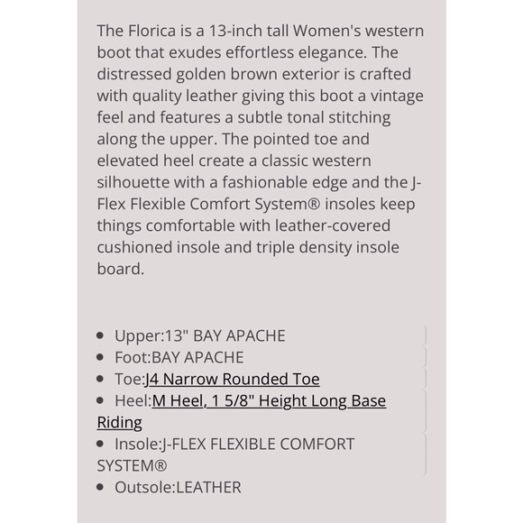 Bay Apache Florica Diamond J for Justin Western Boots - Picture 11 of 11